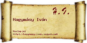 Hagymásy Iván névjegykártya